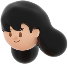 3D People Simple Young Girl Head 